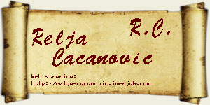 Relja Cacanović vizit kartica